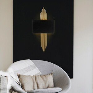 Nástenná lampa Nurton 75 cm čierna/zlatá