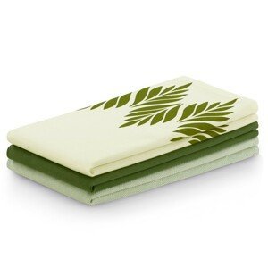 Súprava kuchynských uterákov Letty Leaves - 3 ks zelená