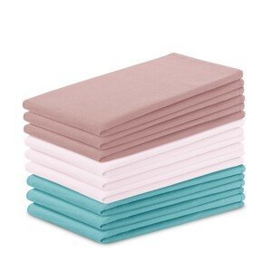 Súprava kuchynských uterákov Letty Plain - 9 ks ružová/tyrkysová