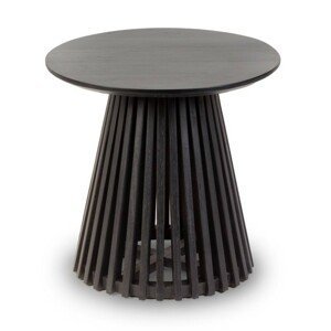 Konferenčný stolík Burgo 50 cm okrúhly  teakové drevo čierny