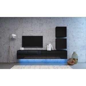 Obývacia stena s LED podsvietením Vivo I čierna
