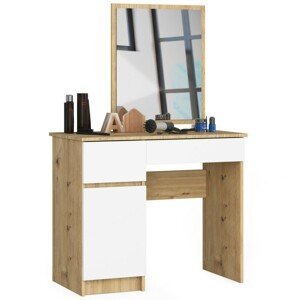 Kozmetický stolík so zrkadlom P-2/SL dub artisan/biely ľavý