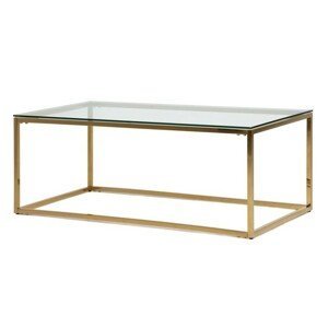 Sklenený konferenčný stolík Lana 120 cm zlatý/dymové sklo