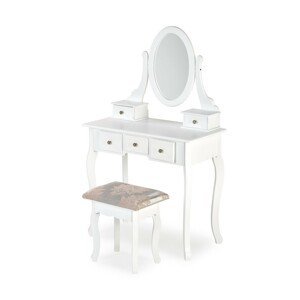 Toaletní stolek s taburetem SARA 80 cm bílá