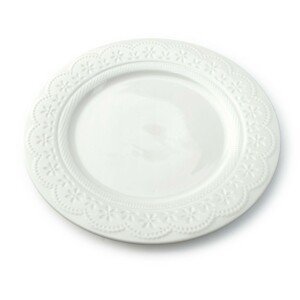 Plytký tanier KORONKA 26 cm biely