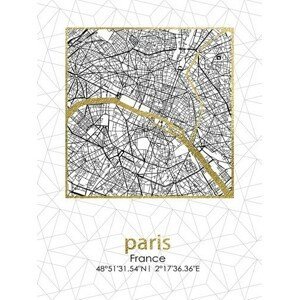 Obraz PARIS 45 x 60 cm zlatý