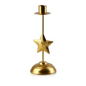 Vánoční svícen Bron SANTA LILA 20,5 cm hvězda zlatý