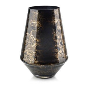 Skleněná okrasná váza CRISTIE DIAMENT 27 cm imitace černého mramoru