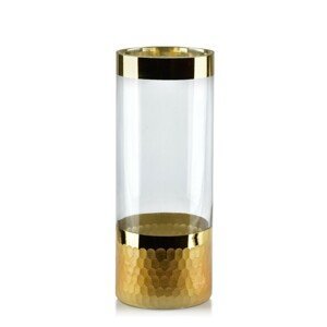Sklenená váza Serenite 25 cm číra/zlatá