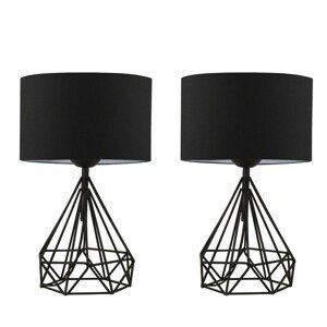Dve stolné lampy Loure čierne