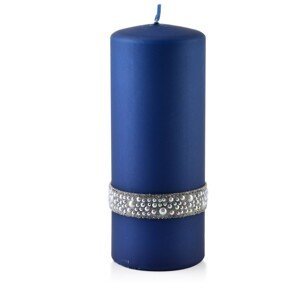 Vysoká svíčka CRYSTAL 7x17,5 cm modrá