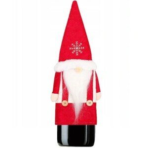 Vánoční obal na láhev Clause červený