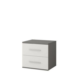 Nočný stolík OMEGA 55 cm sivý/biely