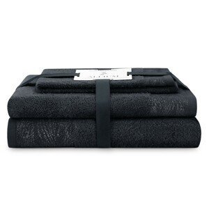 Sada 3 ks ručníků ALLIUM klasický styl černá