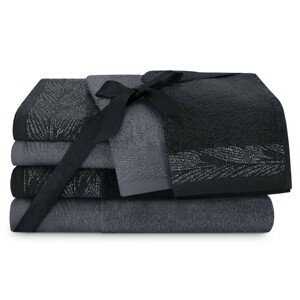 Sada 6 ks ručníků ALLIUM klasický styl černá