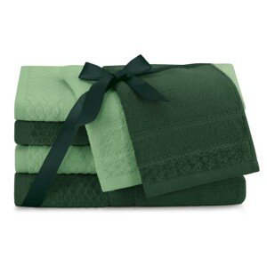 Sada 6 ks ručníků RUBRUM klasický styl zelená