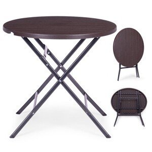 Skládací zahradní stolek UNTULYA 79 cm hnědý