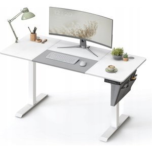 Elektricky nastavitelný psací stůl REDIKT 140 cm bílo-šedý