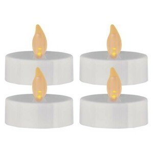 Čajové svíčky LED dekorace Robi maxi 4 ks bílé