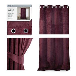 Záves AmeliaHome Velvet 140x270 cm burgundový