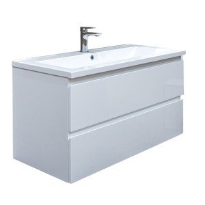 Kúpeľňová skrinka s umývadlom SAT B-Way biela lesk BWAY2100WU