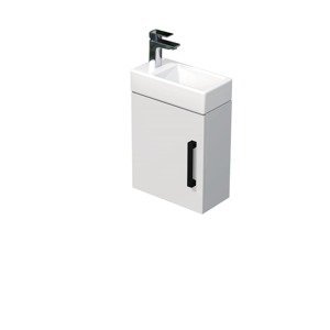 Kúpeľňová skrinka s umývadlom SAT Cube Way 40x47,5x20 cm biela lesk CUBE320401DCBL