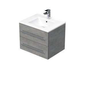 Kúpeľňová skrinka s umývadlom Naturel Cube Way 60x53x46 cm matný betón CUBE46602BEMOD