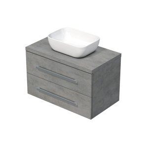 Kúpeľňová skrinka s doskou Naturel Cube Way 80x53x46 cm betón mat CUBE46803BE45