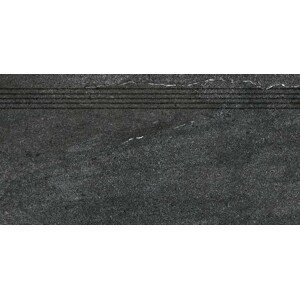 Schodovka Rako Quarzit čierna 30x60 cm mat DCPSE739.1