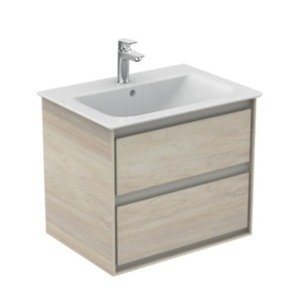 Kúpeľňová skrinka pod umývadlo Ideal Standard Connect Air 60x44x51,7 cm v kombinácii svetlé drevo / svetlá hnedá mat E0818UK