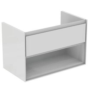 Kúpeľňová skrinka pod umývadlo Ideal Standard Connect Air 80x44x51,7 cm v kombinácii svetlo šedá lesk / biela mat E0827EQ