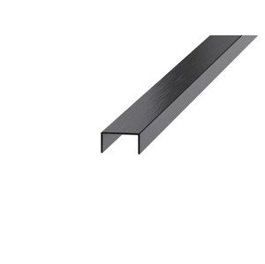 Lišta Eviso dekoračná čierna matná v tvare "U" 270 cm nerez EXBL0003