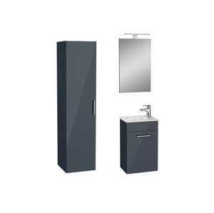 Kúpeľňová zostava s umývadlom vrátane umývadlovej batérie, vtoku a sifónu VitrA Mia antracit KSETMIA40A