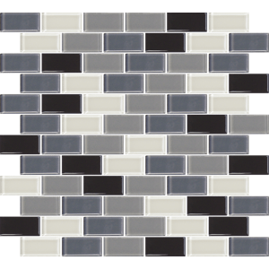 Sklenená mozaika Premium Mosaic šedá 31x33 cm lesk MOS5025MIX1