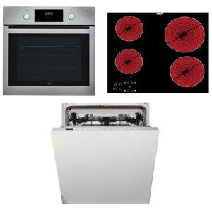 Whirlpool rúra OMK58CU1SX + sklokeramická varná doska AKT8090NE + vstavaná umývačka riadu WIC3C26F SETWH24