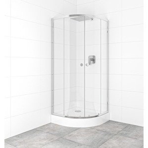 Set sprchovacieho kúta a vaničky, štvrťkruh 80x80 cm Multi Basic SIKOBKMUS80CRT