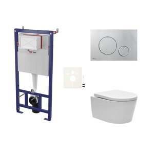 Cenovo zvýhodnený závesný WC set SAT do ľahkých stien / predstenová montáž + WC SAT Brevis SIKOSSBR71K