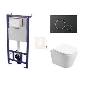 Cenovo zvýhodnený závesný WC set SAT do ľahkých stien / predstenová montáž + WC SAT Infinitio SIKOSSIN78K