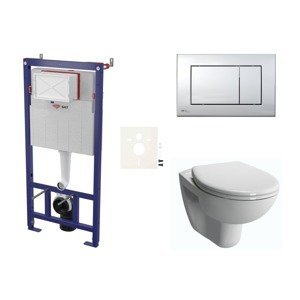 Cenovo zvýhodnený závesný WC set SAT do ľahkých stien / predstenová montáž + WC VitrA Normus SIKOSSNORBO21K