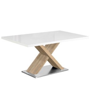 Biely jedálenský stôl FARNEL, vysoký lesk HG
