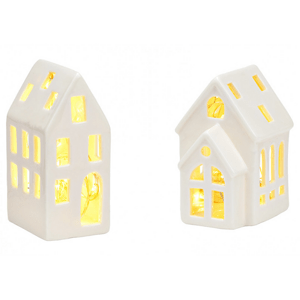 Sada 2 keramických svietnikov SMALL HOUSE