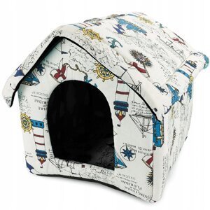 Textilný domček pre psa/mačku PETDEN, biely