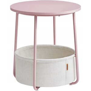 Ružový príručný stolík s odkladacím košom SALMA