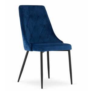 Modrá zamatová jedálenská stolička IMOLA