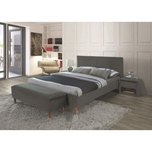 Čalúnená posteľ AZURRO VELVET 160 x 200 cm sivá