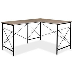 Čierny písací stôl s doskou v dekore dub B-182
