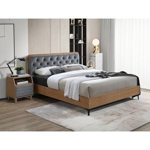 Sivá čalúnená posteľ DONNA VELVET 160 x 200 cm