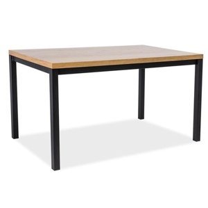 Čierny jedálenský stôl s doskou v dekore dub NORMANO 180x90