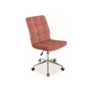 Ružová kancelárska stolička Q-020 VELVET