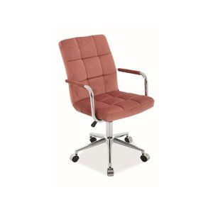 Ružová kancelárska stolička Q-022 VELVET